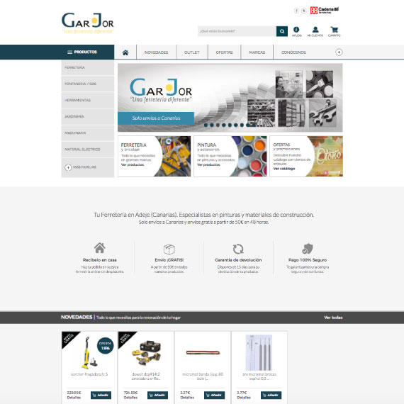 Diseño de tienda online para Garjor - Softmedia